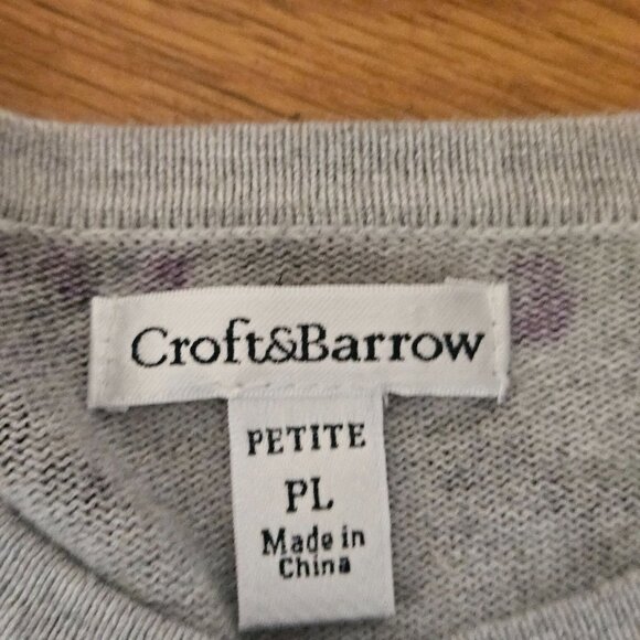 Woman's Croft&Barrow cottagecore floral purple/violet button up cardigan PL - Picture 7 of 11